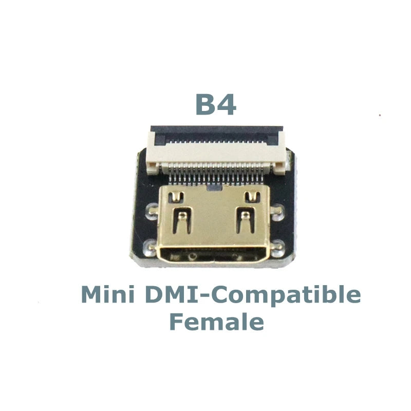 Ribbon FPV HDMI-Compatible Connector Flexible Flat Cable Raspberry Pi 4 Micro HDMI to HDMI/Mini HDMI Female 90 Degree FFC 20pin