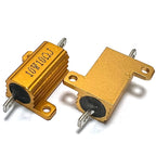 1PCS RX24 10W Aluminum Power Metal Shell Case Wirewound Resistor 0R1 0R15 0R22 0R25 0R3 0R33 0R5 0R6 0R8 1 R Ohm 0.1R-300K