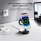 3in1 Qi2.2 25W Fast Wireless Charging Station 45W PD Plug For iPhone 17 16 Pro Max Plus Apple Watch Ultra SE 3 11 10 AirPods