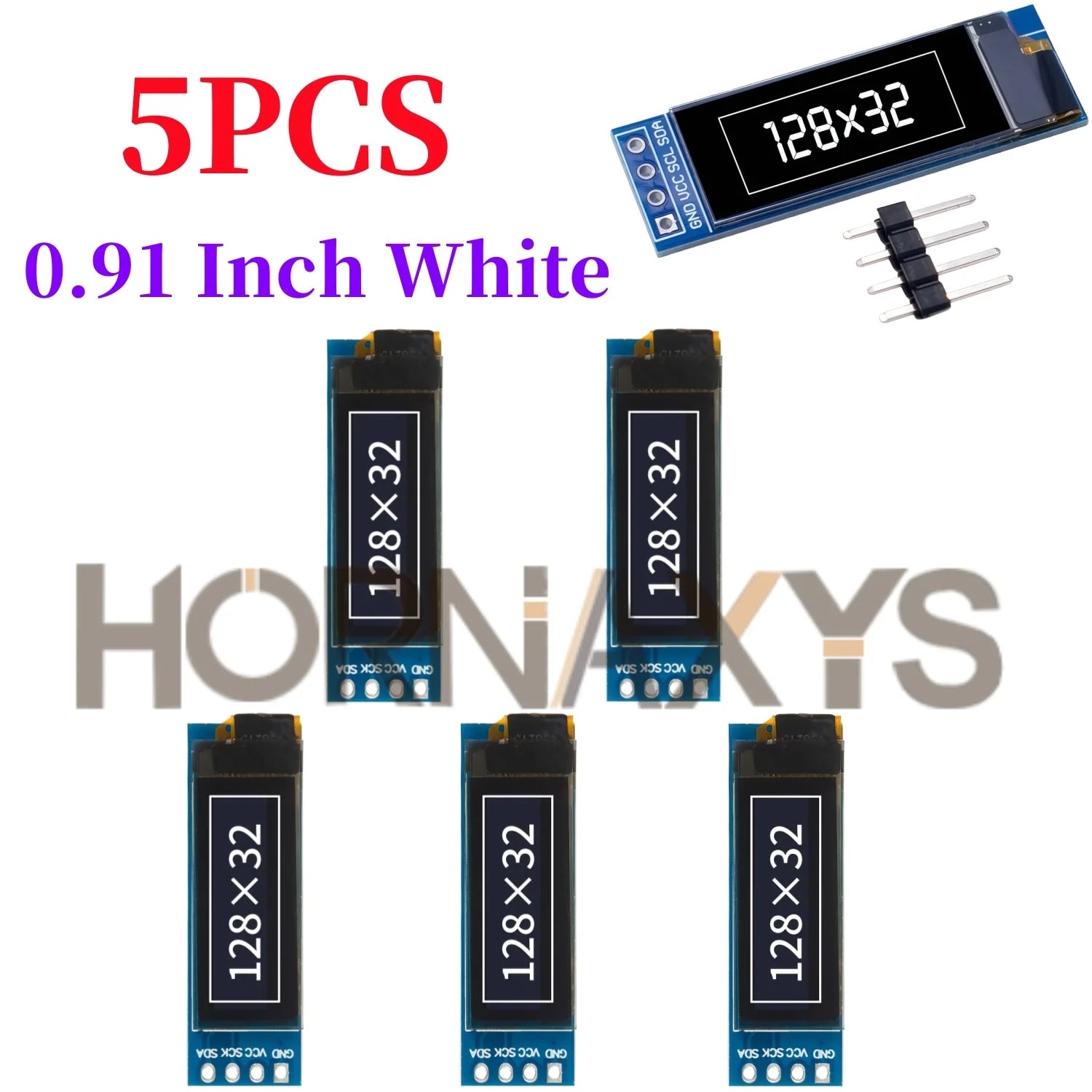 0.91 Inch 128x32 IIC I2C White / Blue OLED LCD Display DIY Module SSD1306 Driver IC DC 3.3V 5V for arduino