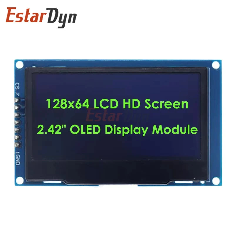 EstarDyn 2.42 Inch LCD 128x64 SSD1309 4 Pin IIC / 7 Pin SPI Serial Interface OLED LCD Display Module