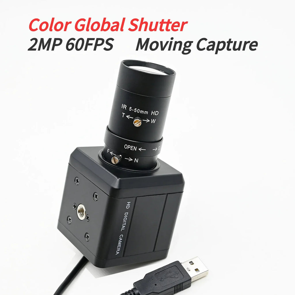 GXIVISION 2MP Global Shutter USB Camera 60FPS Color 1600X1200 Driver-Free Plug And Play Machine Vision Industrial Webcam