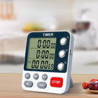 Kitchen Timer Digital Kitchen Timers Cooking Timer 3 Channels Count UP＆ Down Timer for w/ Loud Alarm Classroom Bathroom