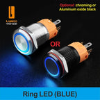 LANBOO LB16A Device Button Switch Chrome Plating/Aluminum Oxide Black/Optional 1NO1NC/5 Pin Latching/Momentary Optional