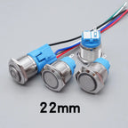 40pcs 22mm Push Button Switch Latching Momentary Metal PC Power LED Light On Off with Wire Waterproof 12v 3v 5v 6v 24v 220v Red