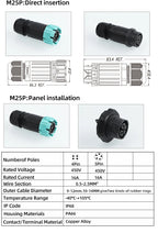 P23 quick connection waterproof connector IP68 waterproof connector male and female aviation plug LED adapter cable connection