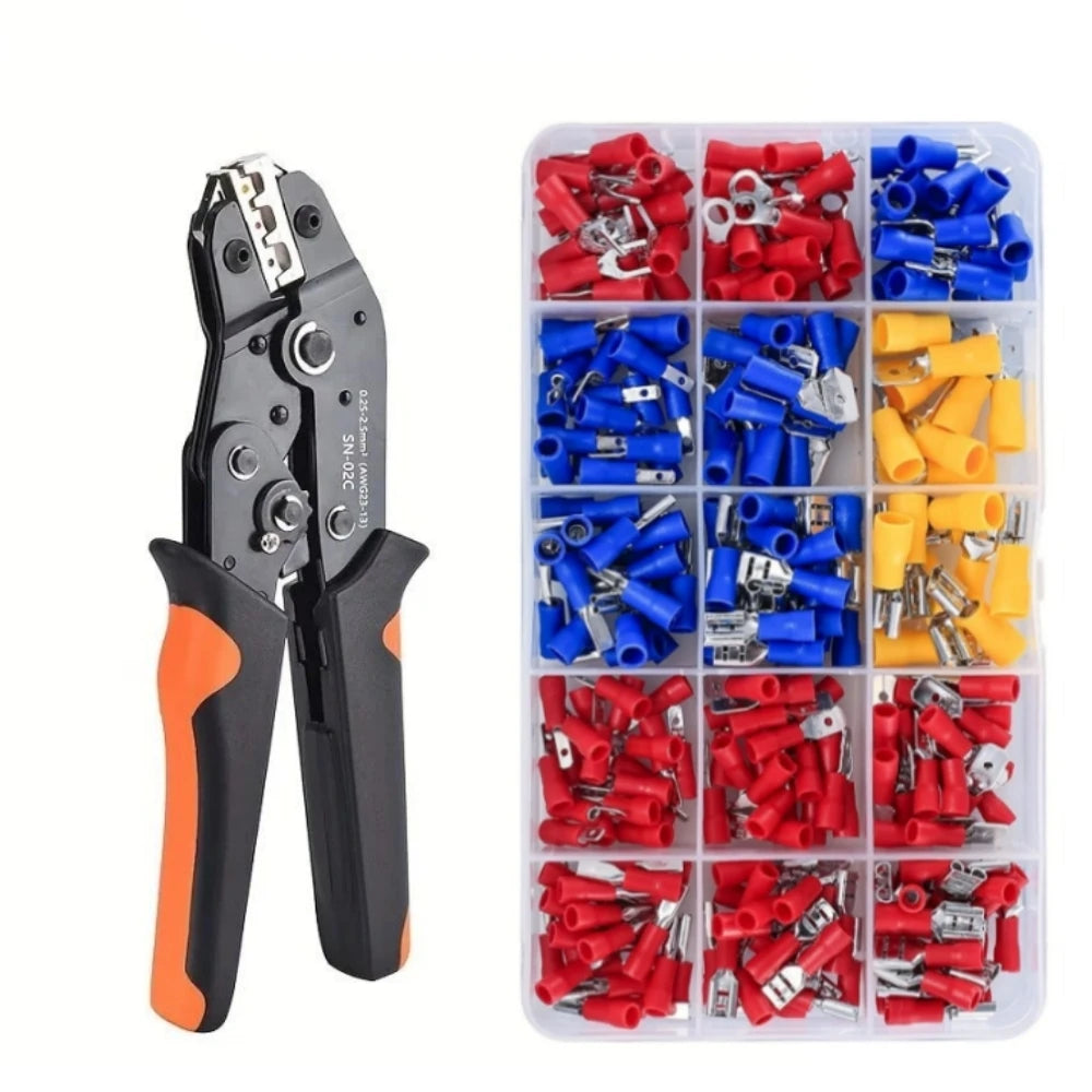 280PCS Wire Connectors, with/without SN-02C Plier (optional), Insulated Butt, Wire Terminal Butt Crimp AWG 23-13