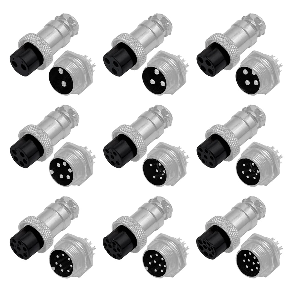 GX16 Male and Female Aviation Connector Wire Panel Metal Connector 16mm GX16-2 / 3/4/5/6/7/8/9/10 Pin 2P Aeronautical Plug