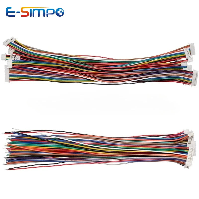 10PCS MX1.25 mm Single/DoubleHead Wire Cable Connector 2/3/4/5/6/7/8/9/10/12Pitch Plug 10/20/30CM Length 28AWG WireConnector