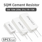 5PCS/5W 10W 20W Cement Resistor Power Resistance 0.110K 0.1R 0.5R 1R 10R 50R 0.22 0.33 0.5 2 5 8 10 15 20 25 30 100 150 1K