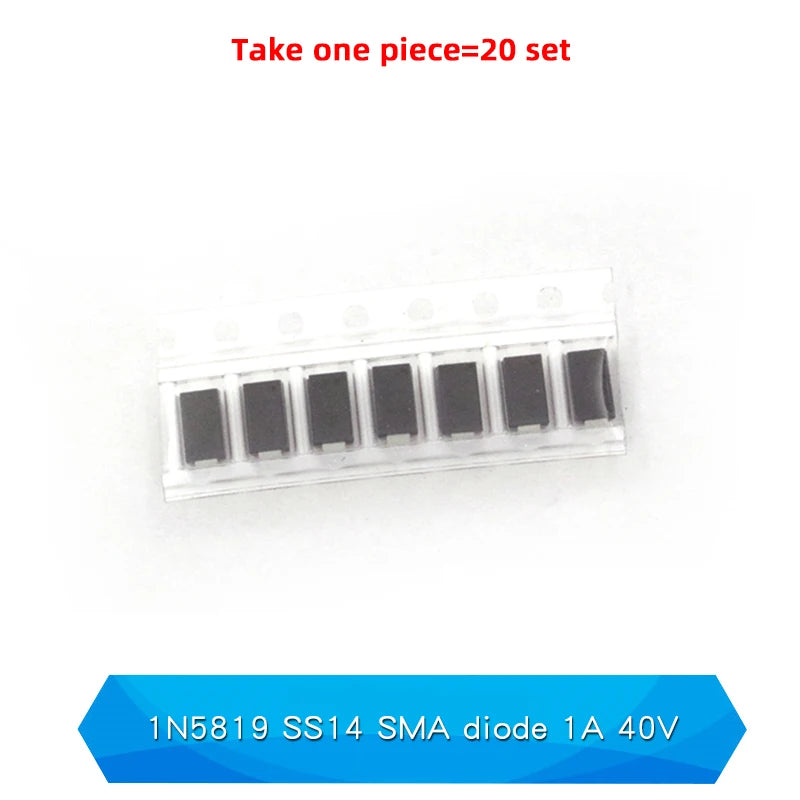 20PCS M1 M2 M4 M7 S4 SMA 1A 1N4001 4002 4004 4007 SS12 SS310 RS1M RS2M ES1D ES1J US1M SMD Schottky Rectifier Diode DO-214AC