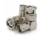 BNC Male to BNC Female 90 Degree Right angle BNC RF Coaxial Converter with Nut Bulkhead  Adapter Wire Terminal  50ohm