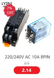 1pcs General Purpose LY2NJ HH62P Electronic Micro Electromagnetic Relay LED Lamp 10A 8 Pins Coil DPDT DC12V 24V AC110V 220V