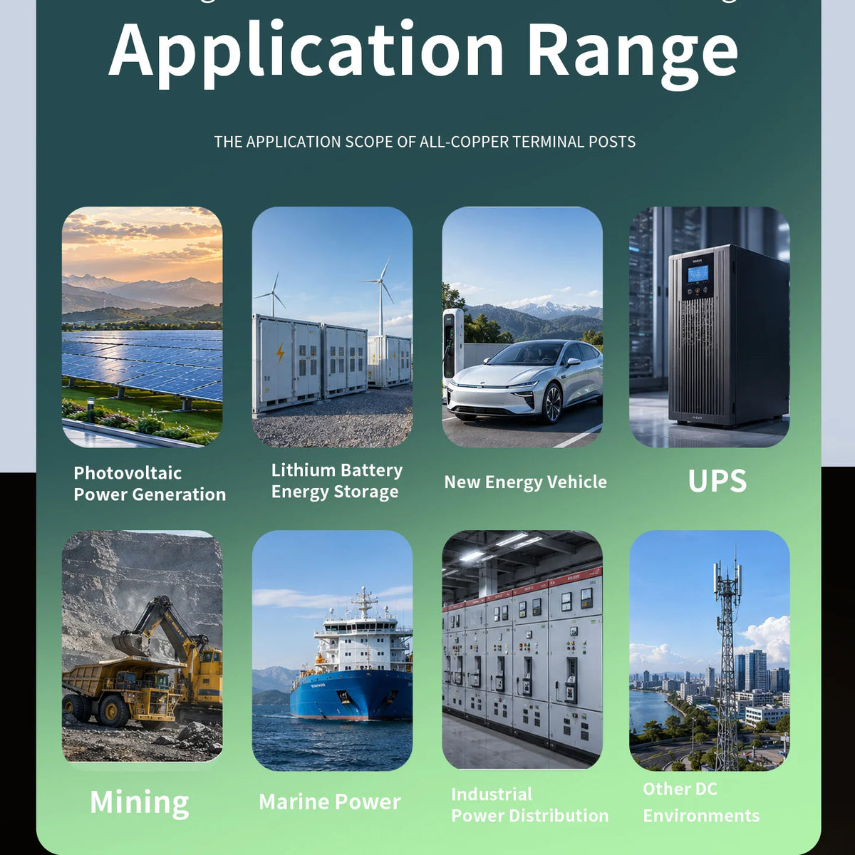 M6 M8 High Current Energy Storage Terminal All Copper Binding Post 150A 250A 300A Lithium Battery Inverter Terminal Connectors