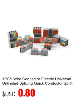 1PC Wire Connector Electric Universal Quick Conductor Splitter Push-in LED Cable Terminal Blocks Mountable Rail Junction Box