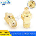 1Pcs SMA to MCX/MMCX Adapter MMCX to SMA Male Plug & Female Jack Straight RF Coaxial Antenna Connector Kit High Quality KEBEIS