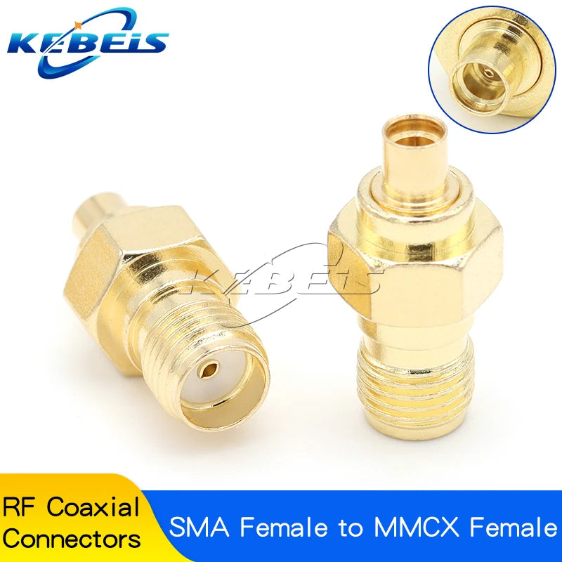 1Pcs SMA to MCX/MMCX Adapter MMCX to SMA Male Plug & Female Jack Straight RF Coaxial Antenna Connector Kit High Quality KEBEIS