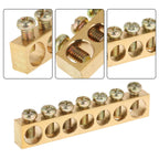 Ground Bar 7‑Hole Electrical Distribution Wire Screw Terminal Brass Ground Neutral Bar Terminal Bar