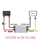 DC 12V 24V to 5V 12V to 5V 1A 3A 5A 8A 10A 5 Volts Voltage Reducer Step-down Module Power Converter Buck Voltage Converter