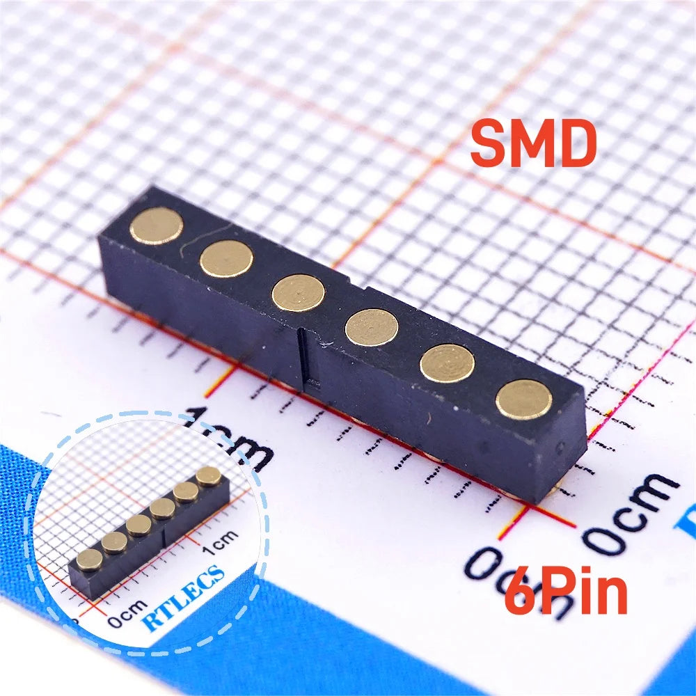 5 20Pcs Target Contact PAD Connector DIP 2.54 MM Grid 2 3 4 5 6 7 8 10 Position SMD Pogo Pin Header Strip Battery Power Charge