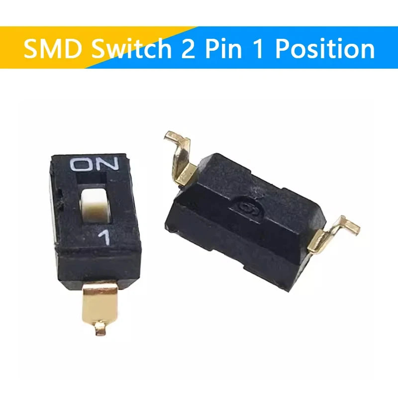 10pcs/lot Slide Type SMT SMD Dip Switch, 2.54mm Pitch 2 Row 4 Pin 2 Position / 8 pin 4 Position / 16 pin 8 Position