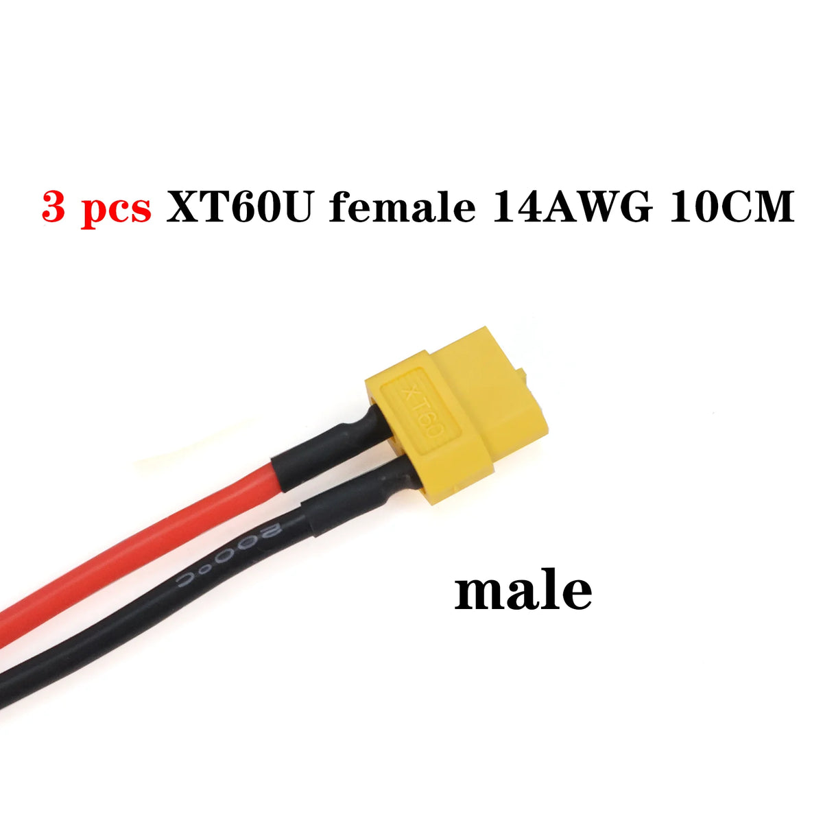 XT60 Male Female Connector Plug Silicone Wire 14AWG Tinned Copper 10cm Pair for RC Lipo Battery Drone FPV Car Boat Charger DIY