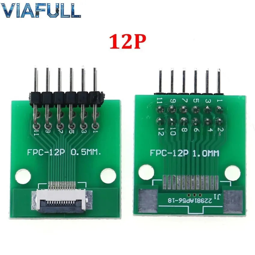 0.5mm FPC/FFC Breakout Board with Right Angle Male Pins, Pre-Soldered 2.54mm DIP Adapter for Flat Ribbon Cable, 4-80P