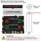 Geekbord X1205 Raspberry Pi 5 UPS Hat, 2-Cell 21700 Battery Holder with Auto Shutdown, Low Standby, Backup Power Switch