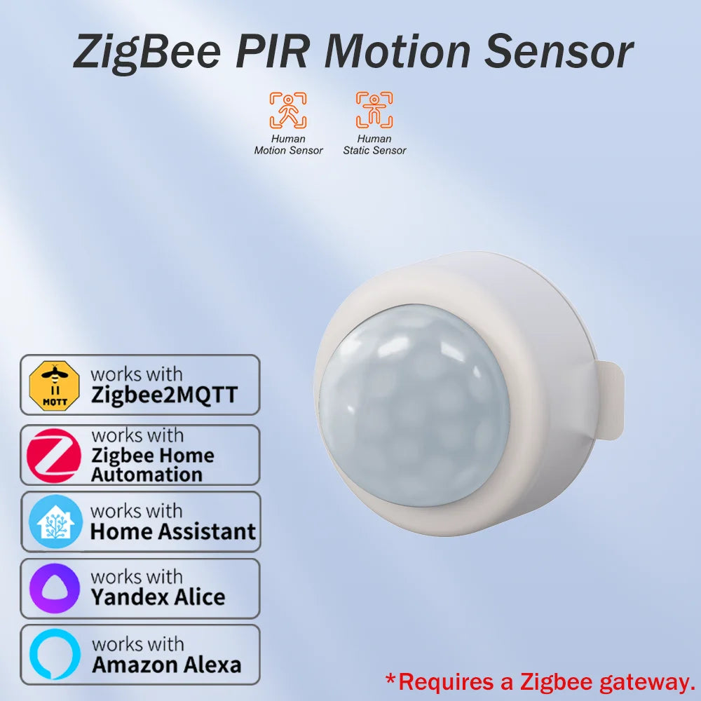Zigbee Motion Sensor Pir Detection Human Body Infrared Sensor Anti Theft Security Detector Sensor Support Home Assistant Z2M