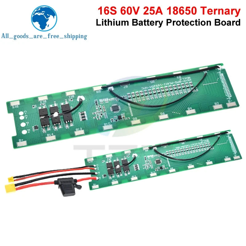 1/3PCS BMS 16S 60V 25A Lmo Ternary Li-ion Lithium 18650 Battery Charge Protection Board With Balance With Temperature Control
