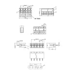 5Pair 5.08mm Pitch 2EDG Straight Pin PCB Screw Terminal Block 2/3/4/5/6/7/8/9/10/12Pin 300V 10A Wire Connector Plug-in Socket