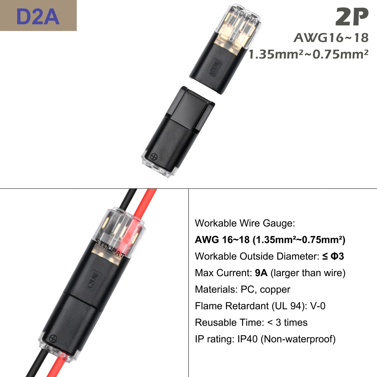 Quick Wire Connector Pluggable Locking Buckle Terminal Block Universal Compact Electrical Cable Jointer for LED Strip Car DIY