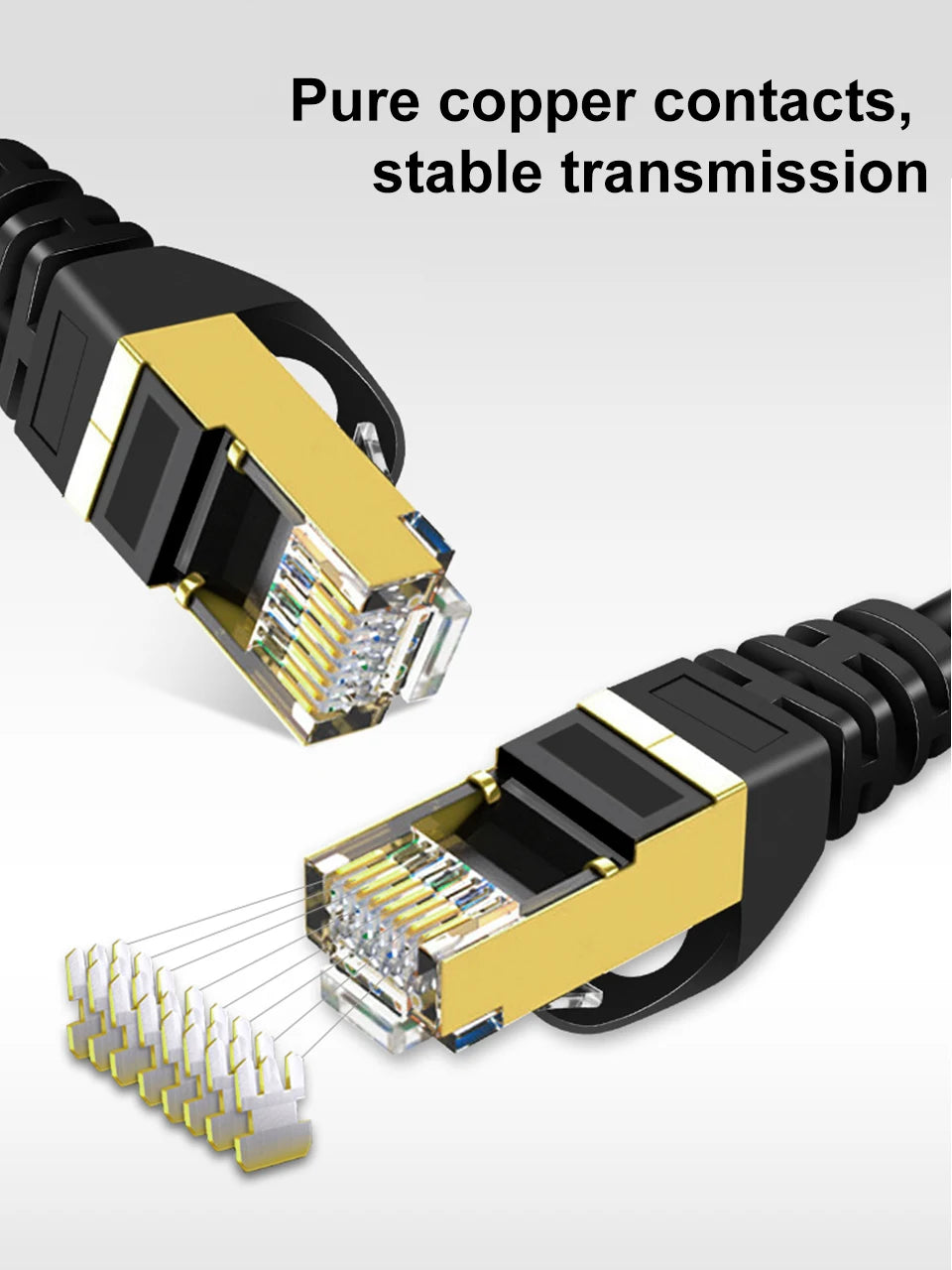 CAT7 Ethernet Cable Flat Lan 0.2m 0.3m RJ45 Network Cable Shield Lan Cable UTP Flat for Patch Panel RJ45 for Modem Router