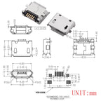 10PCS Micro USB 2P 5P Jack Charging Port Plug Dock Charger DIP SMD For Phone Tabletels Speakers Etc Port Socket Power Connector