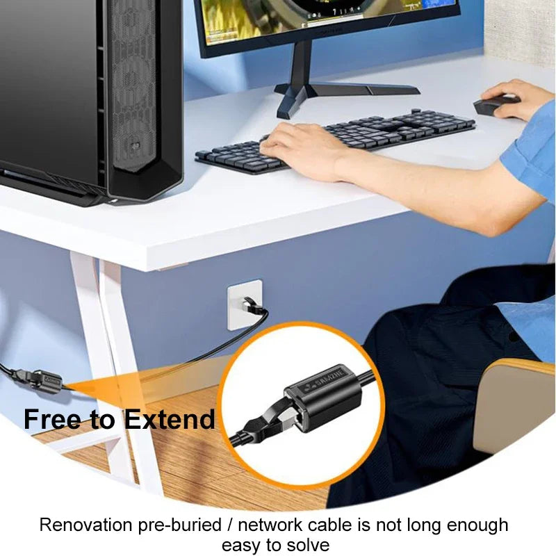 Clearance_SAMZHE Cat6 Ethernet Extension Patch Cable RJ45 Male to Female Rj45 Ethernet Extender Adapter for PC Laptop Ethernet C