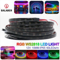 DC12V WS2818 RGB LED Strip 5M Smoke Gray Epoxy Coating Breakpoint Resume Individually Addressable 3M Adhesive Cuttable Dream Col