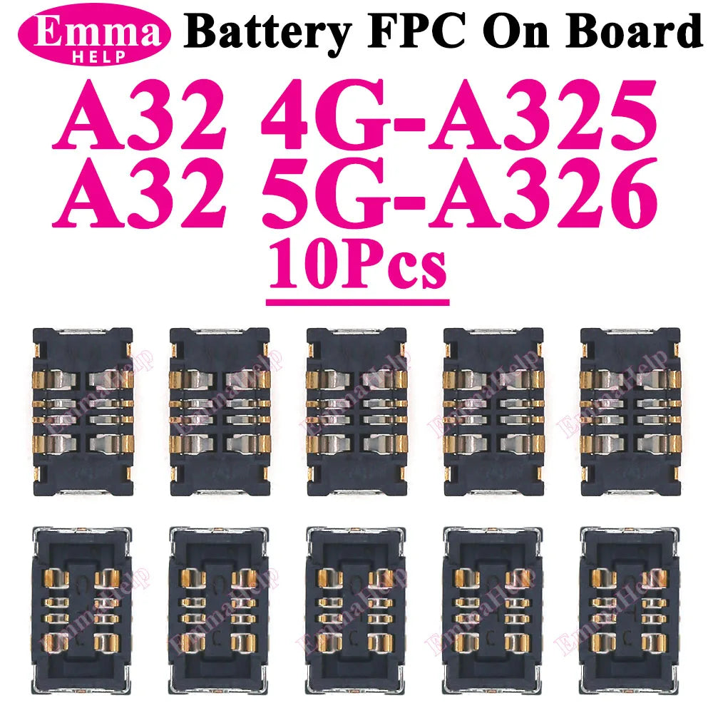 10Pcs Battery FPC Connector For Samsung A52 A32 A22 A52s A72 A71 A31 A51 A50s A30s A10 A20 A20e On Board inner Cilp Contact Plug