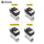 Din Rail Mount Solid State Relay SSR Single Phase DC Control AC AC Control AC With Heat Sink 10A 25A 40A 60A 80A 100A 120A