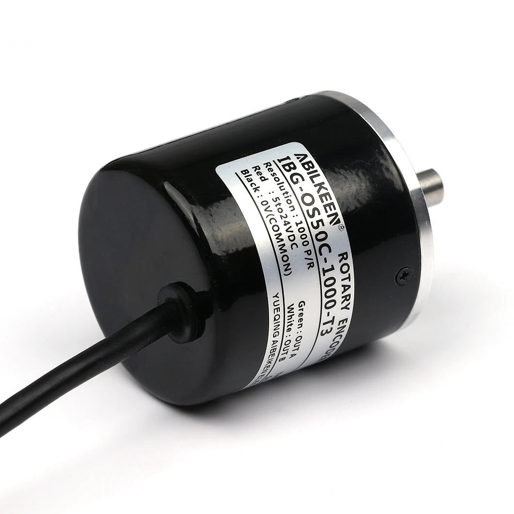 ABILKEEN 50mm Incremental Rotary Encoder Wtaer and Oil Proof 8MM Solid Shaft Magneto Electric Encoder E50S Encoder 100~5000 PPR
