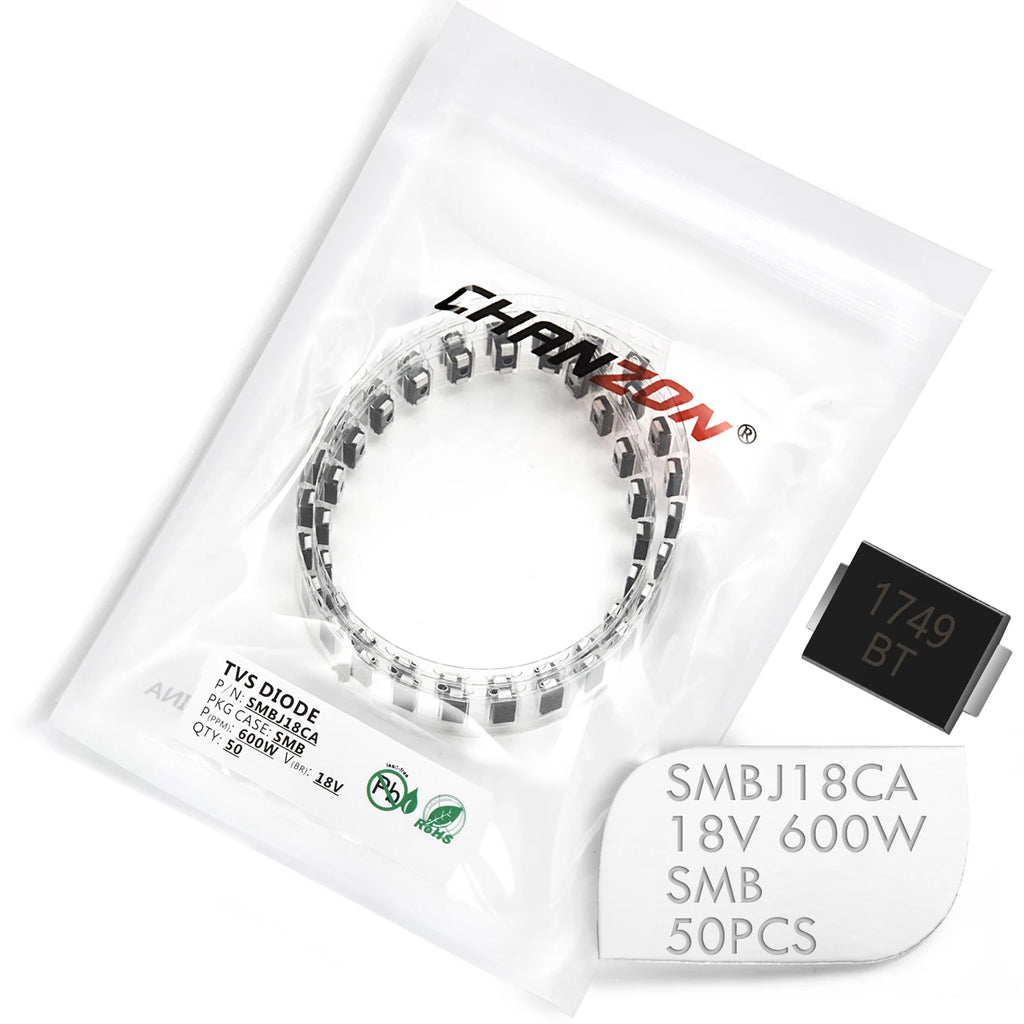 4 Values SMD TVS Diode SMAJ5.0A SMBJ5.0A SMBJ15A SMBJ18CA SMA SMB Unidirectional Channel Transient Voltage Suppessor Diodes
