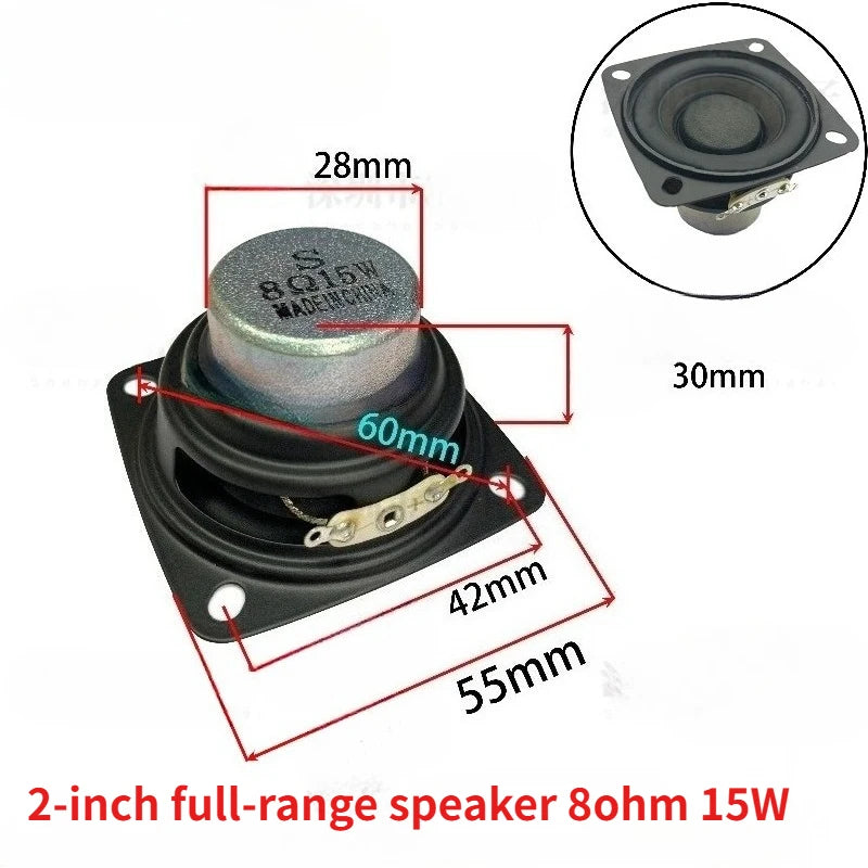 SOTAMIA 2Pcs 2 Inch Square Audio Full Range HiFi Speaker 4 Ohm 8 Ohm 20W 15W 10W 4R 8R DIY Soundbar Bluetooth Speaker