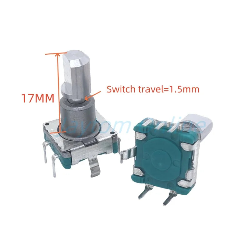 1pc EC11 Encoder Code Rotary Switch ALPS 30 Positions With Push Button 5pin Handle Length 15/17/20mmF Half Shaft