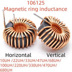 1Pcs High Current Magnetic Ring Inductor 106125-10uH 22uH 33uH 47uH 68uH 100uH Energy Storage Inductor Ring Inductor Choke Coil