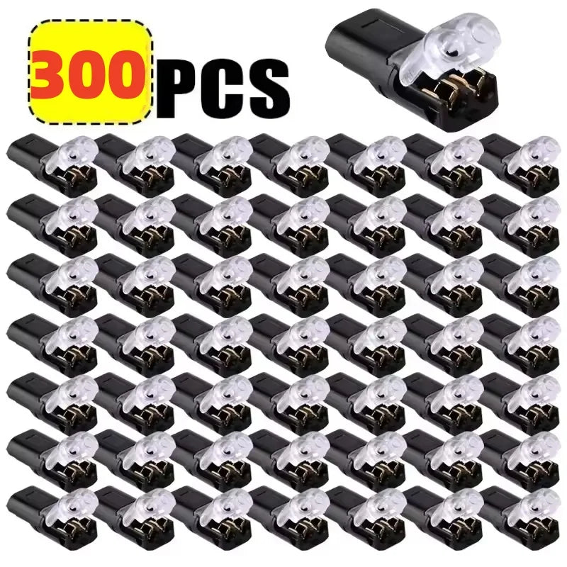 2-300pcs Waterproof 2 Pin Electrical Connector Plug, Automotive Car Truck Motorcycle Wire Cable Terminal Strip Connector Kit
