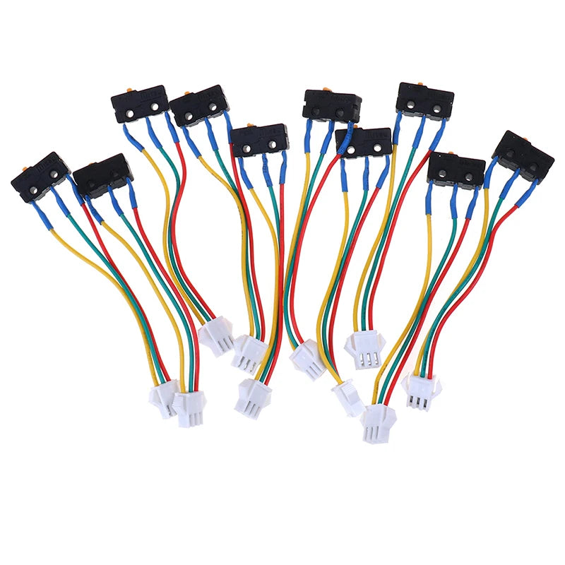 New 10pcs Flame retardant material metal Gas Water Heater Micro Switch Three Wires Small On-off Control 0.6x1x2cm