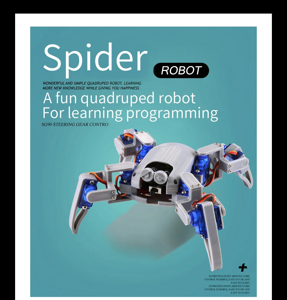 Quadruped Spider Robot Arduino Esp8266 Nodemcu Open Souce Arduino Project stem kits for kids