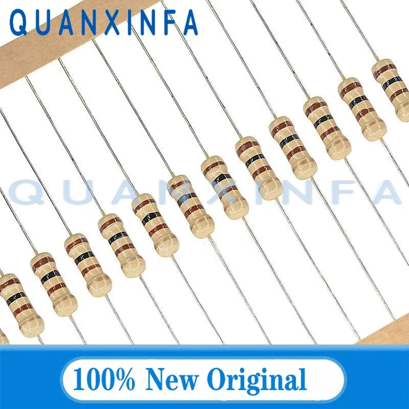 20PCS Carbon film resistor 1W 5% 10R 100R 220R 1K 1.5K 2.2K 4.7K 10K 22K 47K 100K 100 220 1K5 2K2 4K7 Ohm Resistance 0.1R-4.7M