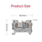 10Pcs PT2.5 Push-in Terminal 2.5mm² Cable Wire Electrical Connector DIN Rail Terminal Block Feed-Through Strip Plug PT-2.5
