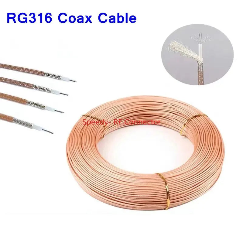 RG316 Cable N Male Female To SMA Male Female Extension Conncetor N Type L16 To RPSMA Crimp for RG-316 Low Loss Coax Copper Brass