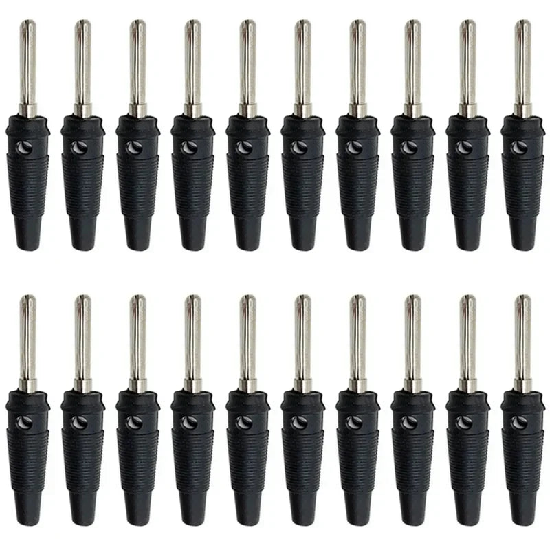 20/100PCS 4mm Stackable Banana Plug Connectors, Insulated High Current Plugs with Screw Terminal for Speaker,Multimeter and Test